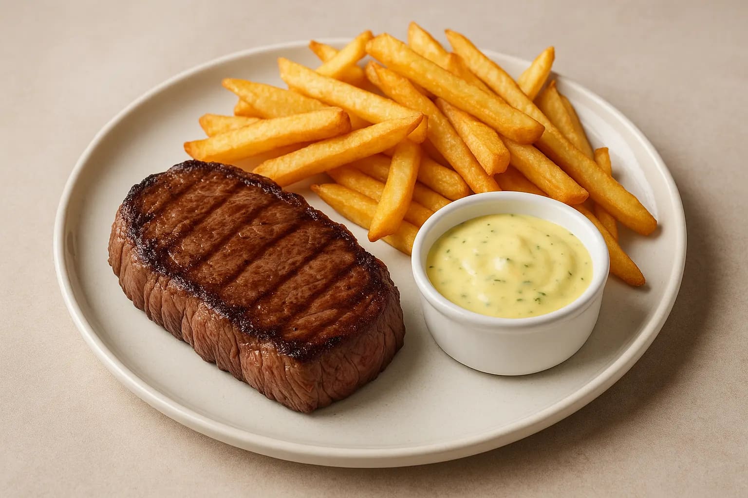 Steak frites et sauce béarnaise maison