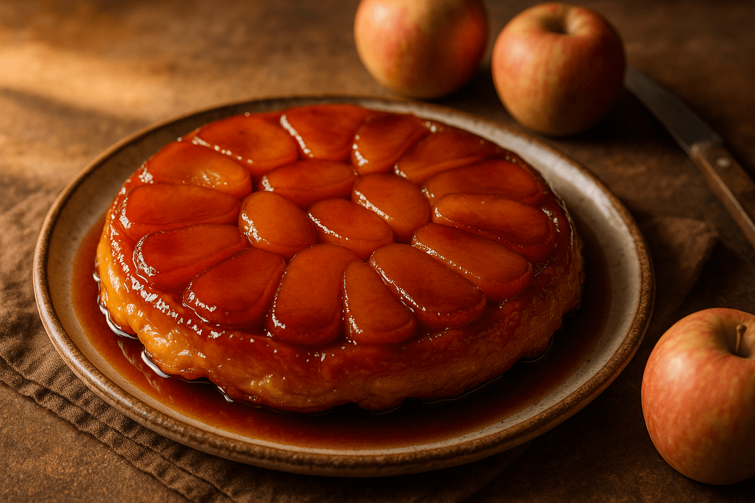 Tarte Tatin caramélisée aux pommes fondantes